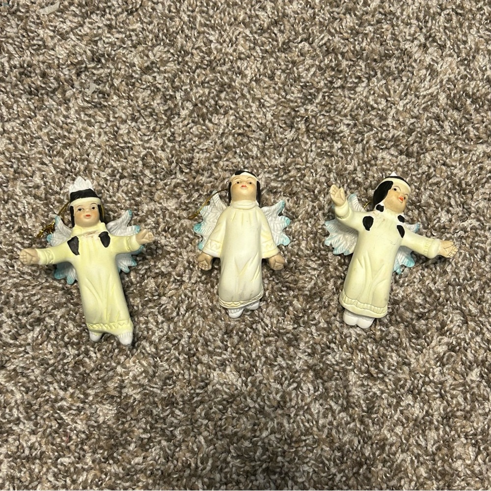 House Of Lloyd Lot of 3 1993 Native American Angels , Ceramic Ornaments